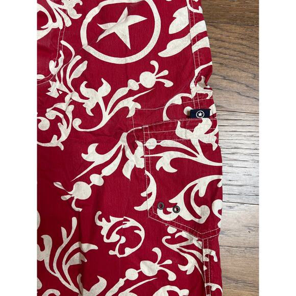 Converse One Star Circa 74 Red‎ Floral Star Logo Swim Trunks Shorts - Picture 3 of 12